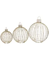 Northlight Led Lighted Ornaments Christmas Yard Decoration, Set of 3 - Gold