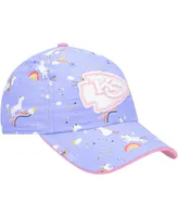 Girls Preschool '47 Purple Kansas City Chiefs Logo Unicorn Clean Up Adjustable Hat