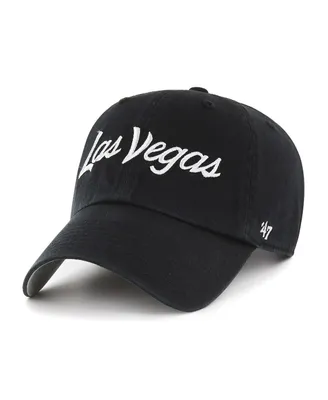 Men's '47 Black Las Vegas Raiders Crosstown Clean Up Adjustable Hat