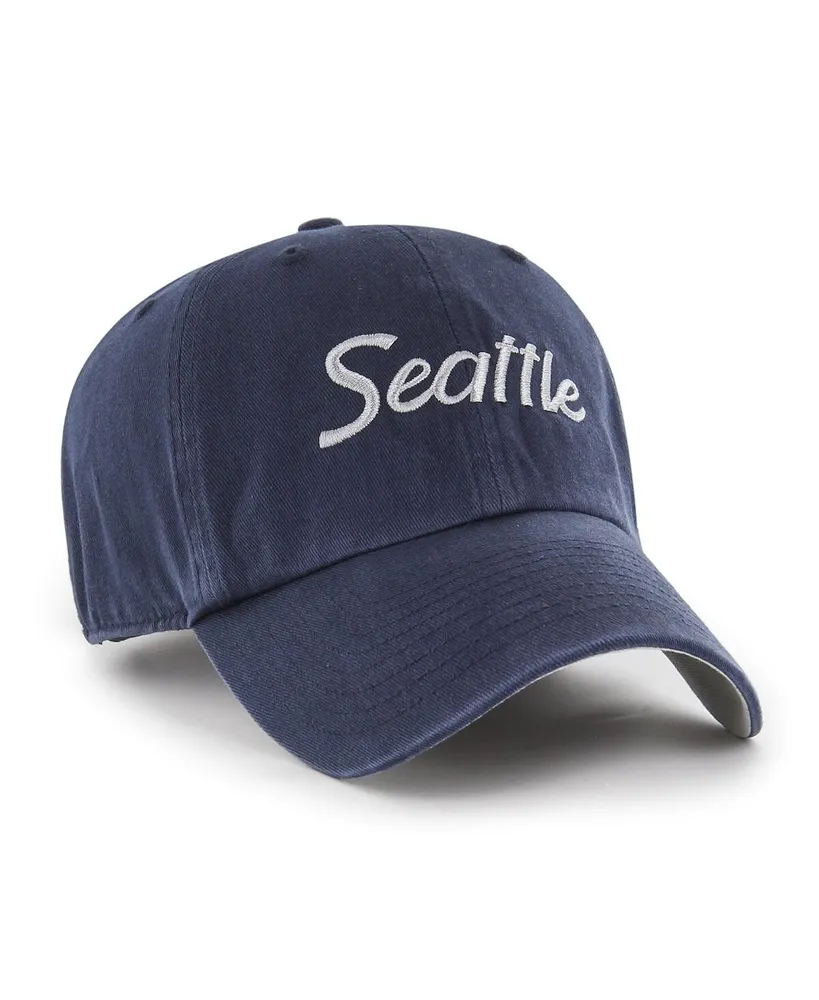 Men's '47 College Navy Seattle Seahawks Crosstown Clean Up Adjustable Hat