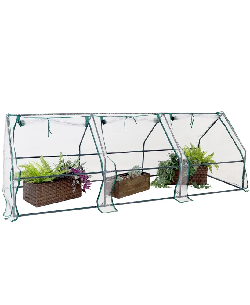 Sunnydaze Decor Steel Plastic Cover Seed Cloche Zippered Mini Greenhouse