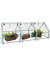 Sunnydaze Decor Steel Plastic Cover Seed Cloche Zippered Mini Greenhouse