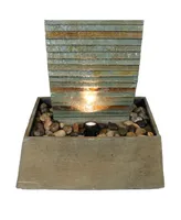 Sunnydaze Decor Spiraling Slate Water Fountain Tower with Led Lights - 49 in