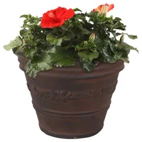 Sunnydaze Decor 13 in Laurel Dual-Wall Polyresin Planter - Rust