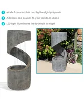 Sunnydaze Decor Showering Spiral Outdoor Water Fountain with Led Lights - 31 in