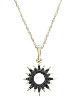 Wrapped Diamond Sun Pendant Necklace (1/10 ct. t.w.) 14k Gold Created for Macy's (Also available Black Diamond)