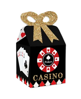 Big Dot of Happiness Las Vegas - Square Favor Gift Boxes - Casino Party Bow Boxes - Set of 12