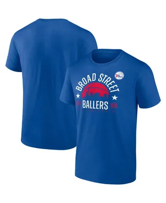Men's Fanatics Royal Philadelphia 76ers Broad Street Ballers Hometown Collection T-shirt