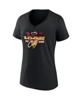 Women's Fanatics Black Miami Heat Hometown Collection Vice City V-Neck T-shirt