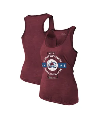 Women's Majestic Threads Burgundy Colorado Avalanche 2022 Stanley Cup Champions Racerback Tank Top