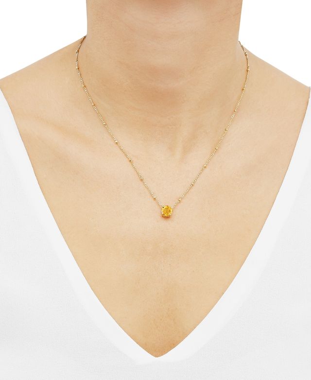 Citrine Solitaire 18" Pendant Necklace (1-1/4 ct. t.w.) in 14k Gold-Plated Sterling Silver (Also in Garnet)