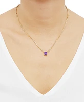 Amethyst Paperclip Link 18" Pendant Necklace (1-5/8 ct. t.w.) in Gold-Plated Sterling Silver (Also in Lab-Created Ruby & Swiss Blue Topaz)