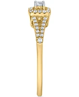 Diamond Halo Bridal Set (1/3 ct. t.w.) in 14k White, Yellow or Rose Gold