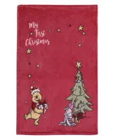 Disney Winnie the Pooh My First Christmas Photo Op Baby Blanket