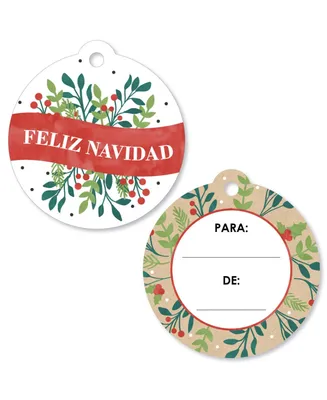 Big Dot of Happiness Feliz Navidad - Holiday and Spanish Christmas To & From Favor Gift Tags 20 Ct