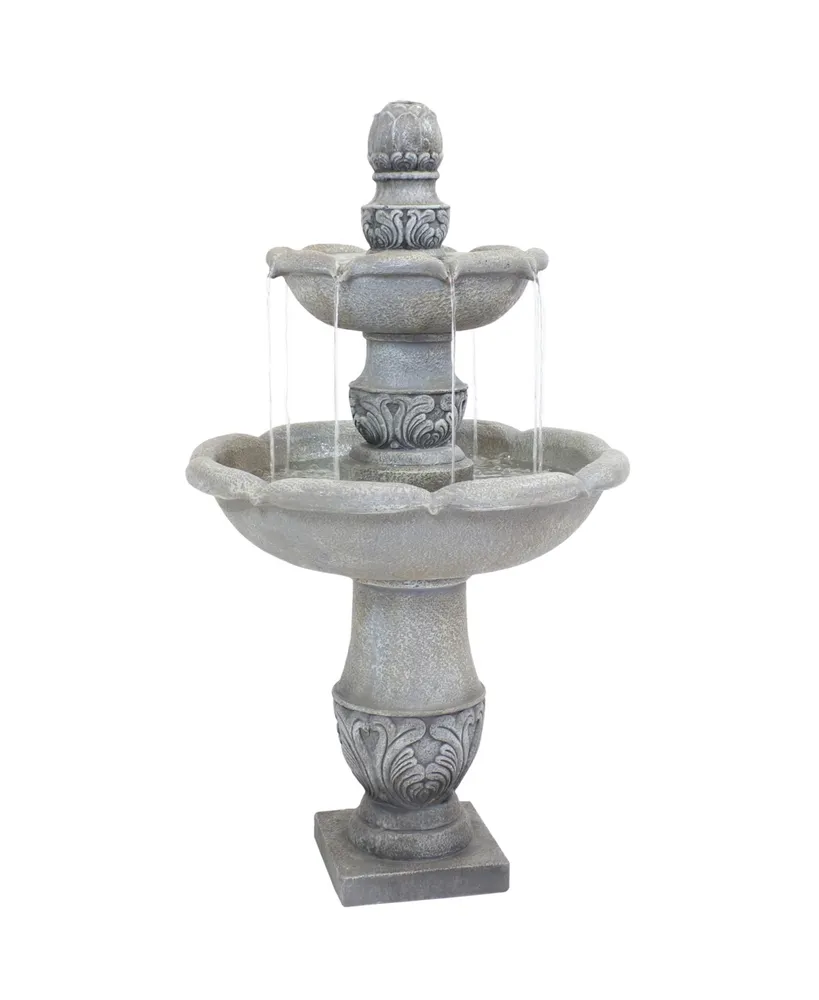 Sunnydaze Decor French Garden Reinforced Concrete Outdoor 2-Tier Water Fountain