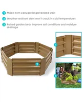 Sunnydaze Decor Galvanized Steel Hexagon Raised Garden Bed - 40 in