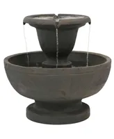 Sunnydaze Decor Streaming Falls Polyresin Outdoor 2-Tier Water Fountain