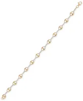 Lab-Grown White Sapphire (2-1/4 ct. t.w.) Link Bracelet in 14k Gold-Plated Sterling Silver