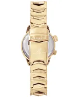 Abingdon Co. Women's Elise Swiss Tri-Time 28k Gold Ion-Plated Stainless Steel Bracelet Watch 33mm