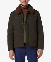 Marc New York Men's Randall Insulated Waxed Cotton Aviator Jacket with Fleece Collar