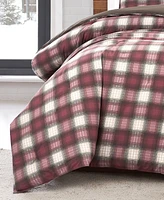 Eddie Bauer Navigation Plaid Red Reversible Comforter Set