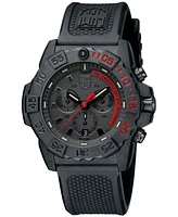 Luminox Men's Swiss Chronograph Navy Seal Dive Black Rubber Strap Watch 45mm