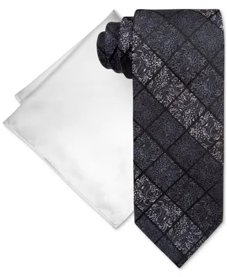 Steve Harvey Men's Paisley Square Tie & Pocket Set