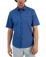 Alfani Men's Modern Classic-Fit Stretch Solid Button-Down Shirt, Created for Macy's