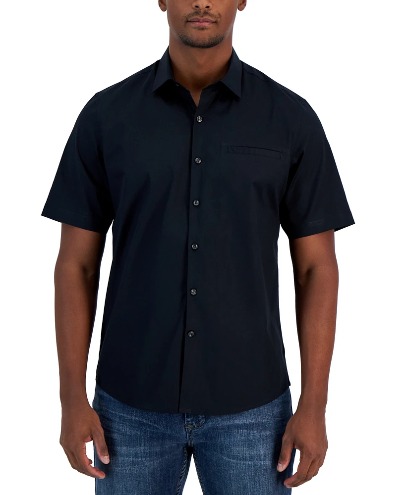 Alfani Men's Modern Classic-Fit Stretch Solid Button-Down Shirt, Created for Macy's