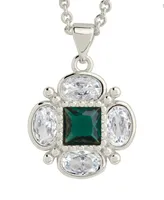 Sterling Forever Cubic Zirconia Hermia Pendant Necklace - Silver