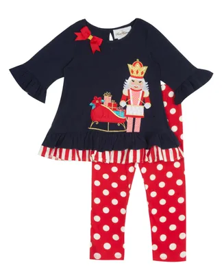 Rare Editions Baby Girls Nutcracker Shirt and Leggings, 2 Piece Set