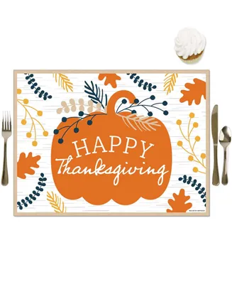 Happy Thanksgiving - Party Table Decorations - Fall Party Placemats - 16 Ct