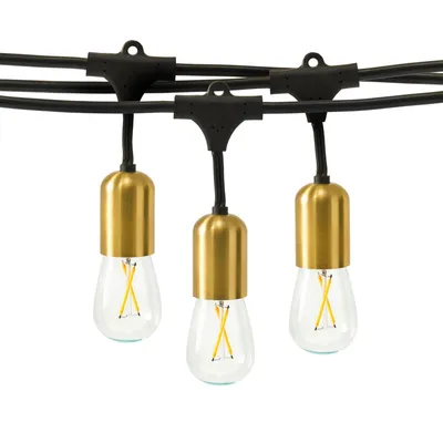 Brightech Glow Heavy Duty Weatherproof Led Holiday String Lights - S14 Bulb, 2W, 48 Ft, 2700K