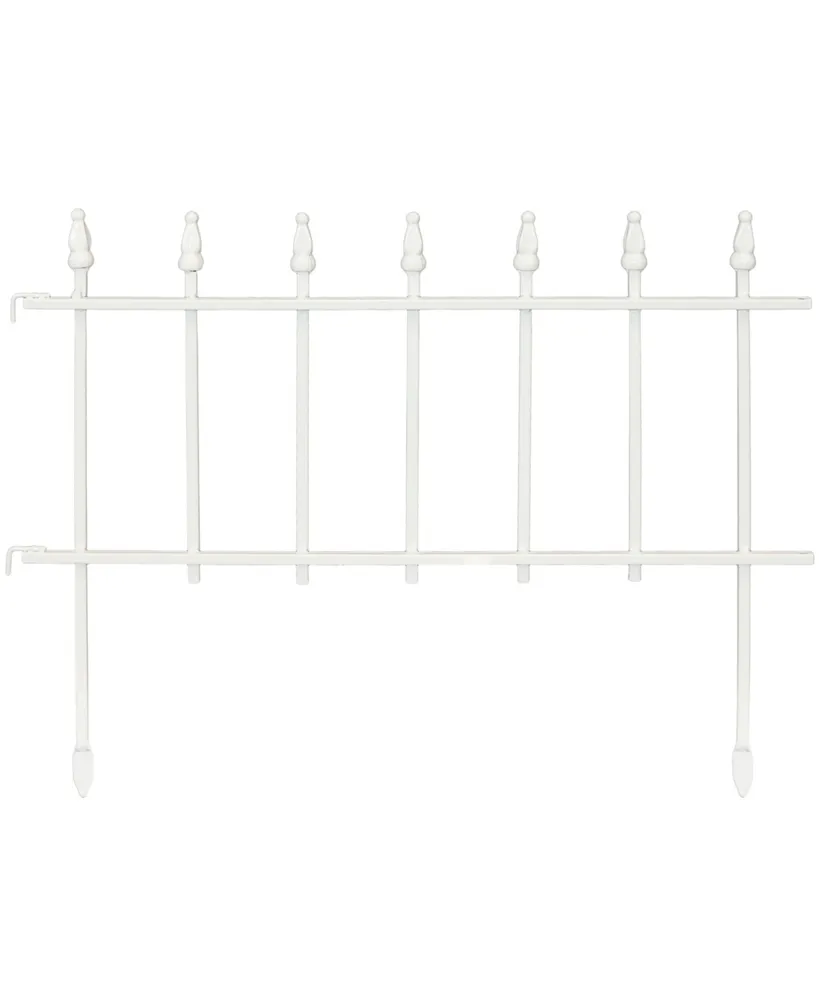 Sunnydaze Decor 5-Piece Roman Walkway Iron Panels Border Fencing - 9 ft - White