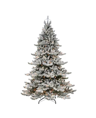 Puleo Pre-Lit Royal Majestic Spruce Artificial Christmas Tree with 700 Lights with Silver Crown Treetop, 7.5'