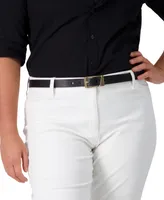 Calvin Klein Skinny Geometric Center Bar Buckle Dress Belt