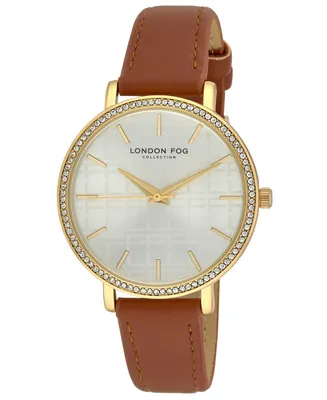 London Fog Women's Quartz Tan Polyurethane Strap Watch 35mm