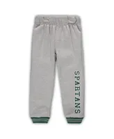 Toddler Boys Colosseum Green and Heathered Gray Michigan State Spartans Poppies Hoodie Sweatpants Set