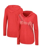 Women's Colosseum Red Wisconsin Badgers Bernadette Hoodie Long Sleeve T-shirt