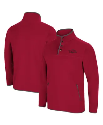 Men's Colosseum Cardinal Arkansas Razorbacks Rebound Snap Pullover Jacket