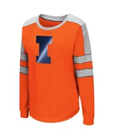 Women's Colosseum Orange Illinois Fighting Illini Trey Dolman Long Sleeve T-shirt