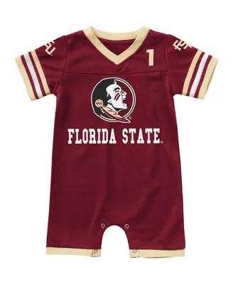 Boys and Girls Infant Colosseum Garnet Florida State Seminoles Bumpo Football Romper