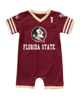 Boys and Girls Infant Colosseum Garnet Florida State Seminoles Bumpo Football Romper