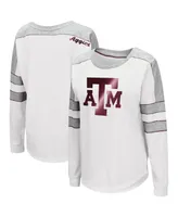 Women's Colosseum White Texas A&M Aggies Trey Dolman Long Sleeve T-shirt