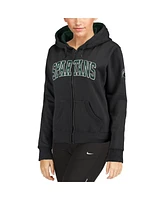 Women's Charcoal Michigan State Spartans Arched Name Full-zip Hoodie