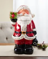 Winterberry Santa with Led Cookie Jar