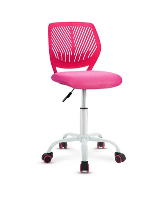 Costway Office Task Desk Armless Chair Adjustable Mid Back Swivel