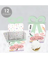 Big Dot of Happiness Pajama Slumber Party - Square Favor Gift Boxes - Girls Sleepover Birthday Party Bow Boxes - Set of 12
