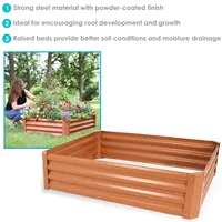 Sunnydaze Decor Powder-Coated Steel Rectangle Raised Garden Bed